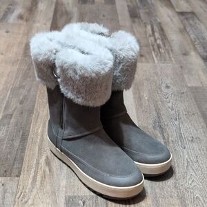 Koolaburra By Ugg Tynlee Gray Faux Fur Winter Boots